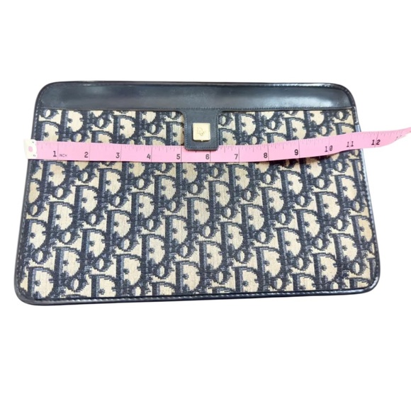 SOLD! Authentic Dior Trotter Beige and Navy Blue Clutch - Picture 6 of 8